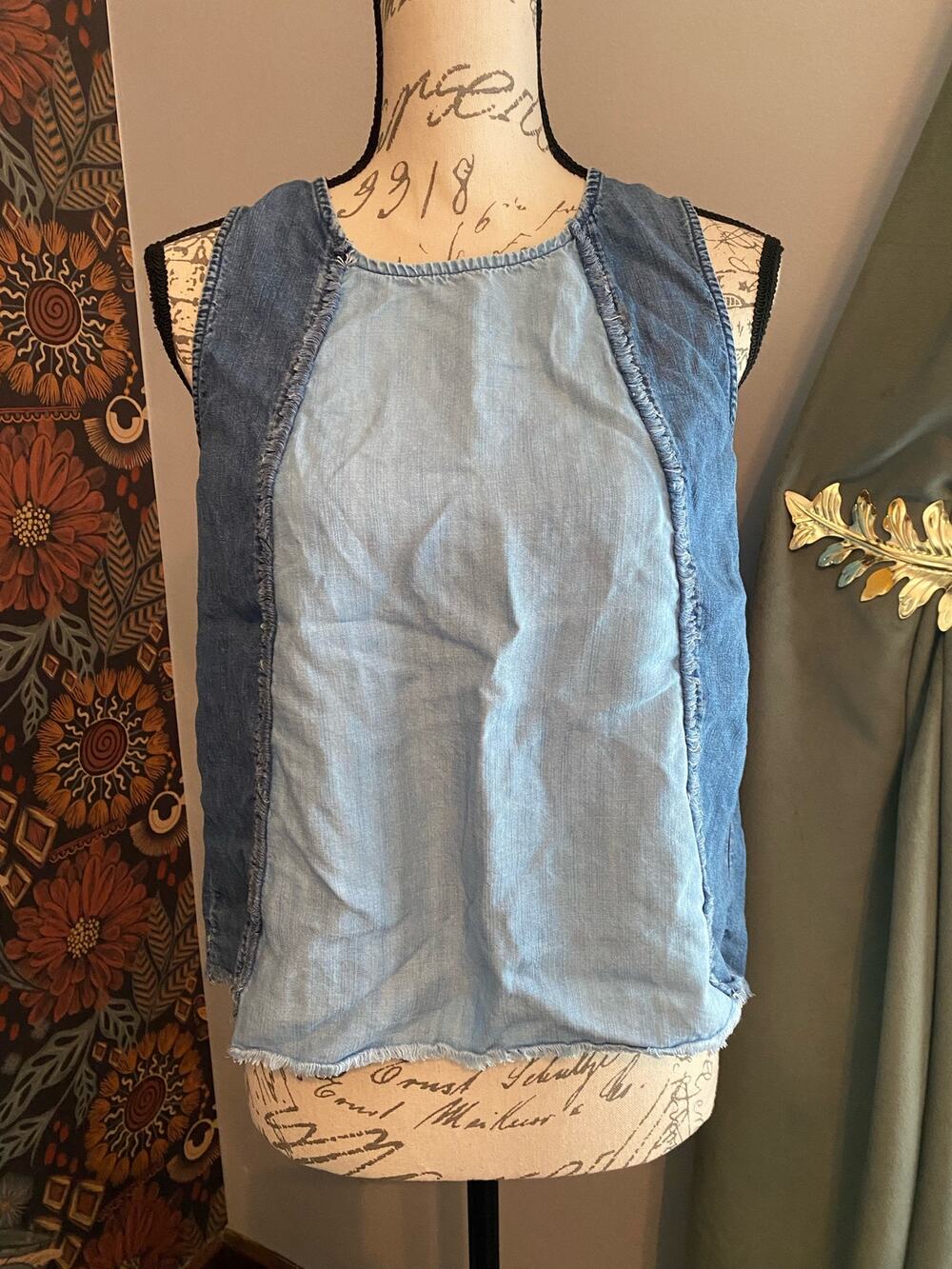 cloth & stone Tencel 2 Tone Open Back Tank Top Size Small